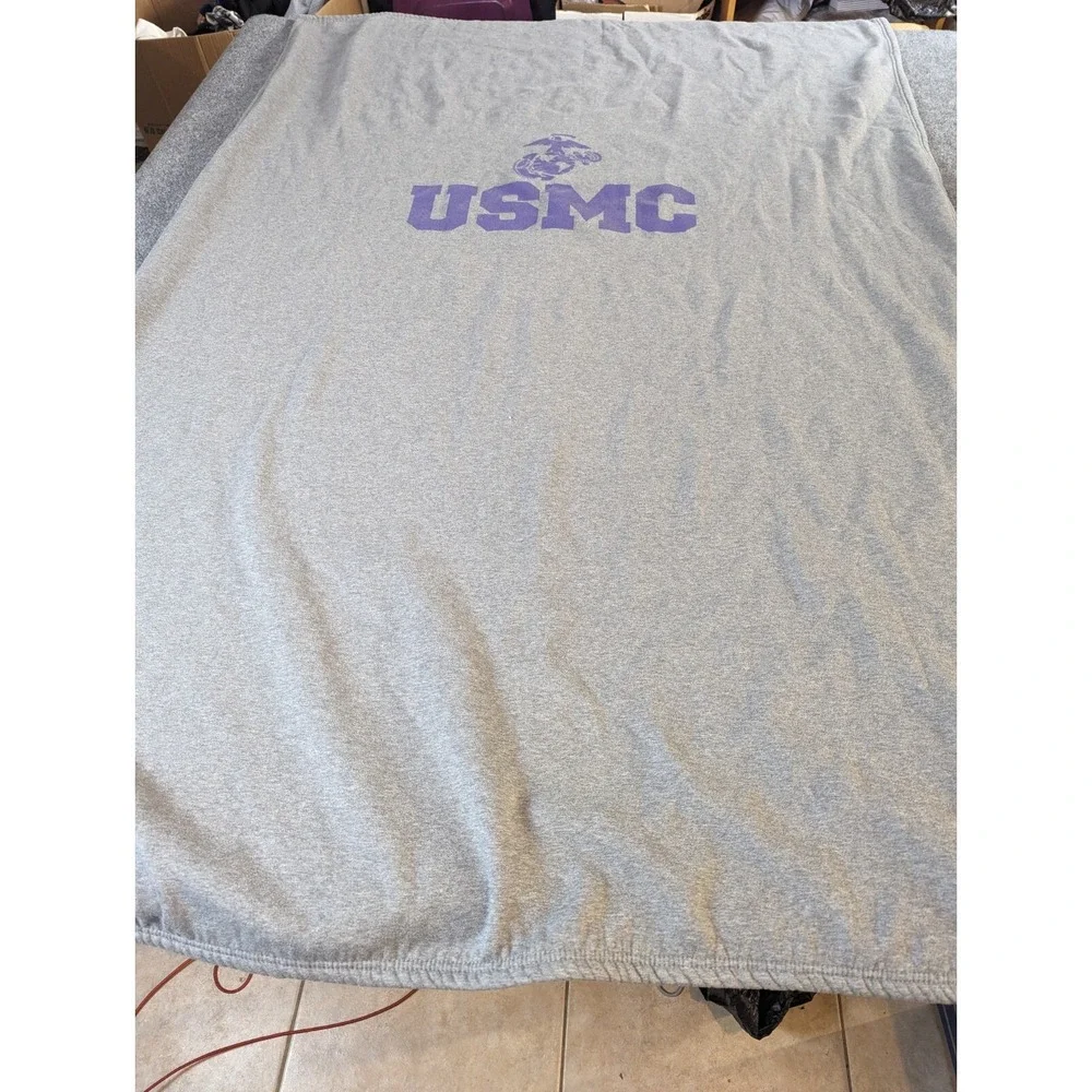 USMC Blanket  MV Sport Sweatshirt Blanket 50 x70 Soft Gray
